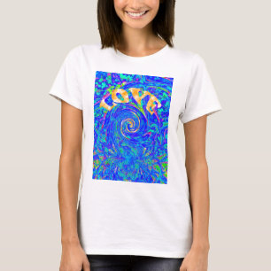 Beautiful Blue Liebe Print Flash Vektor Kunst T-Shirt