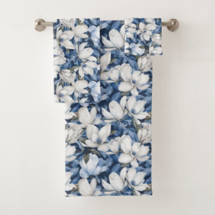 Beautiful Blue Magnolia Badhandtuch Set