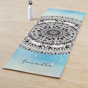 Beautiful Blue Mandala Geometric Pattern Name Yogamatte