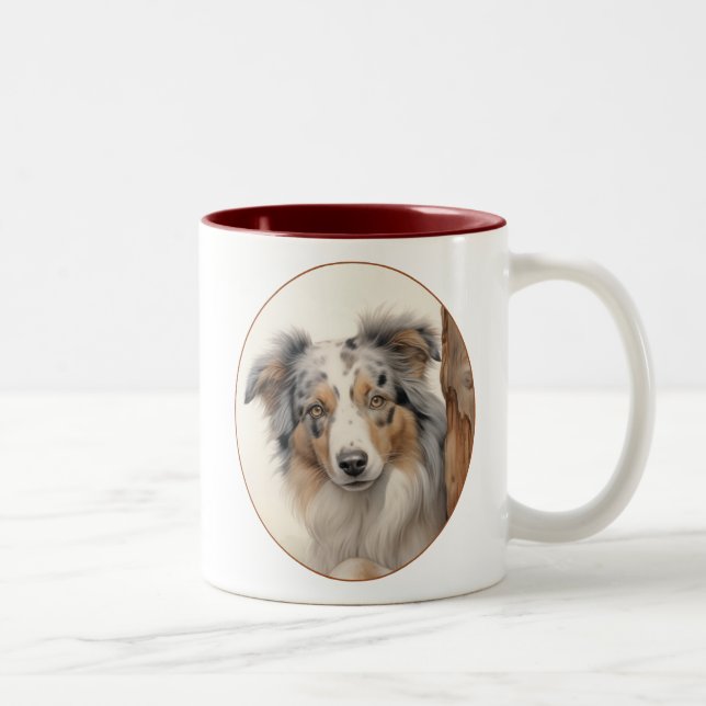 Beautiful Blue Merle Aussie Zweifarbige Tasse (Rechts)
