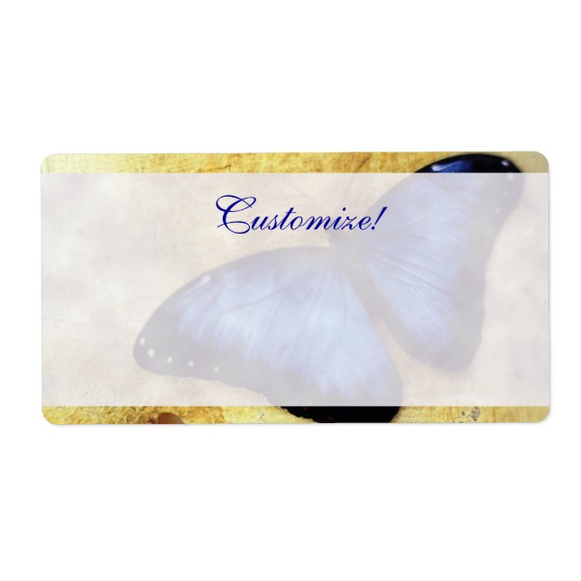 Beautiful Blue Morpho Butterfly Labels (Vorne)
