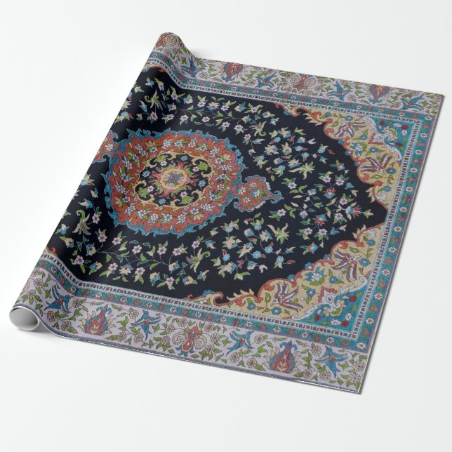 Beautiful Blue Oriental Antique Kilim Rug Geschenkpapier (Ungerollt)
