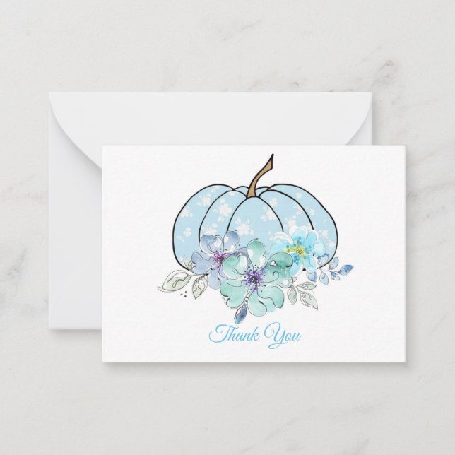 Beautiful Blue Pumpkin Vielen Dank an Cards Mitteilungskarte (Vorderseite)