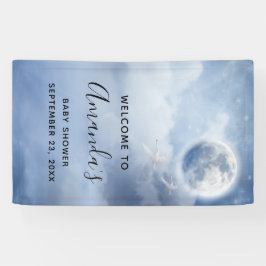 Beautiful Blue Sky mit Flying Swans Baby Dusche Banner