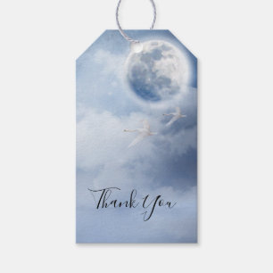 Beautiful Blue Sky mit Flying Swans Vielen Dank Geschenkanhänger