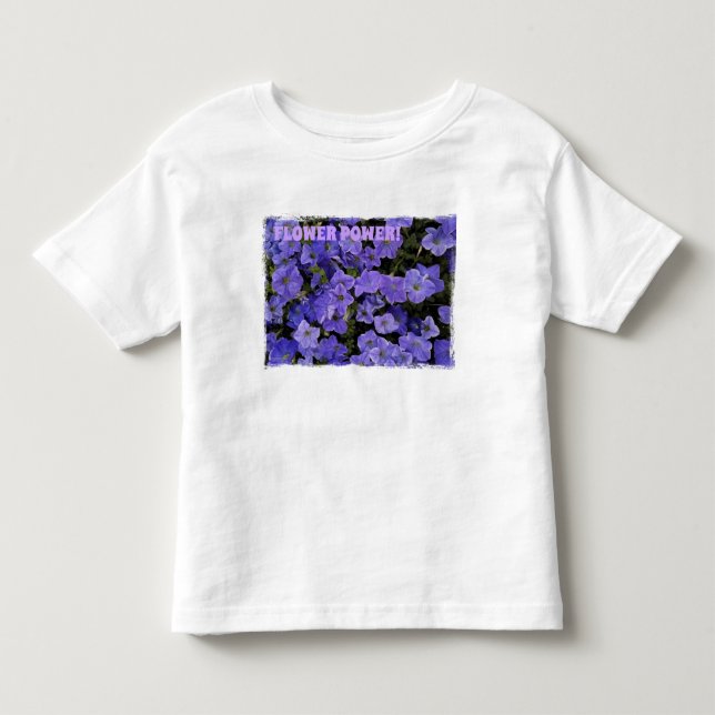 Beautiful Blue Violet Petunias Blume Power Kleinkind T-shirt (Vorderseite)