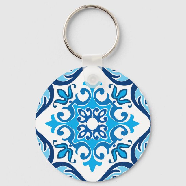 💙 🤍 Beautiful blue - white Azulejos X, Schlüsselanhänger (Vorderseite)