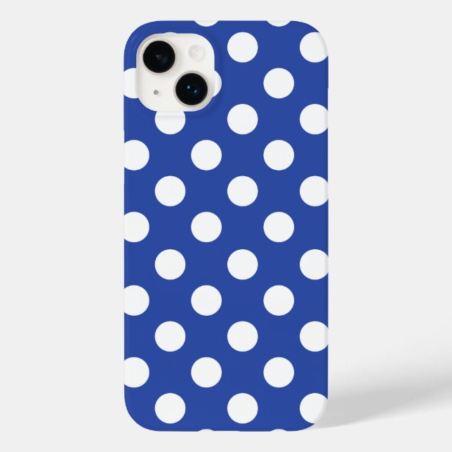Beautiful Blue - White Polka Dot Pattern Case-Mate iPhone 14 Plus Hülle (Rückseite)