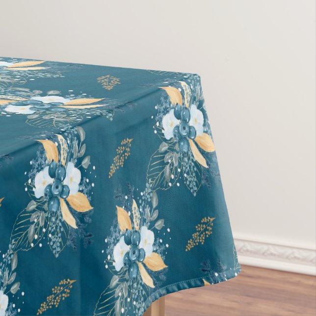 Beautiful Blue Winterberries Tischdecke (Beispiel)
