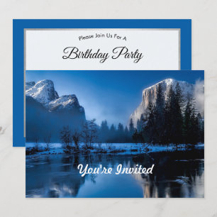 Beautiful Blue Yellowstone Foto Geburtstag Einladung