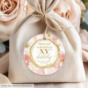 Beautiful Blush Ivory Gold Geburtstag Danke Tags Geschenkanhänger