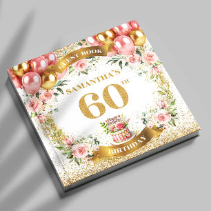 Beautiful Boho 60. Geburtstag Gästebuch Gold Shine