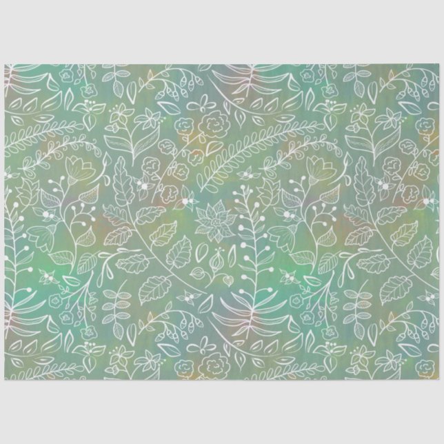 Beautiful Boho Botanicals Dreamy Sage Green Seidenpapier (Vorderseite)