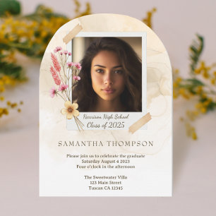 Beautiful Boho Floral 2025 Graduation Party Einladung