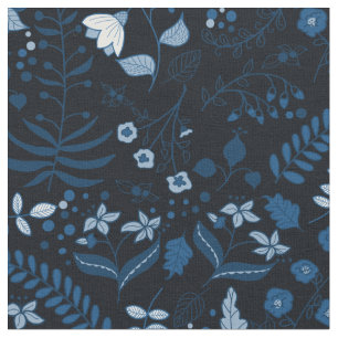 Beautiful Boho Floral Classic Blues Stoff