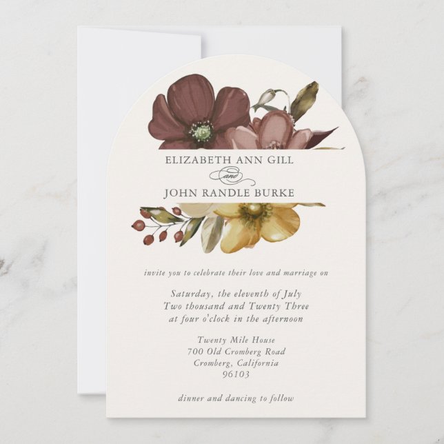 Beautiful boho neutral arch invitation einladung (Vorderseite)