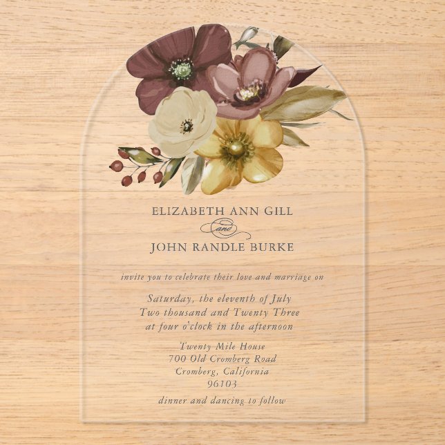 Beautiful boho neutral wedding  acryleinladungen (Vorderseite)