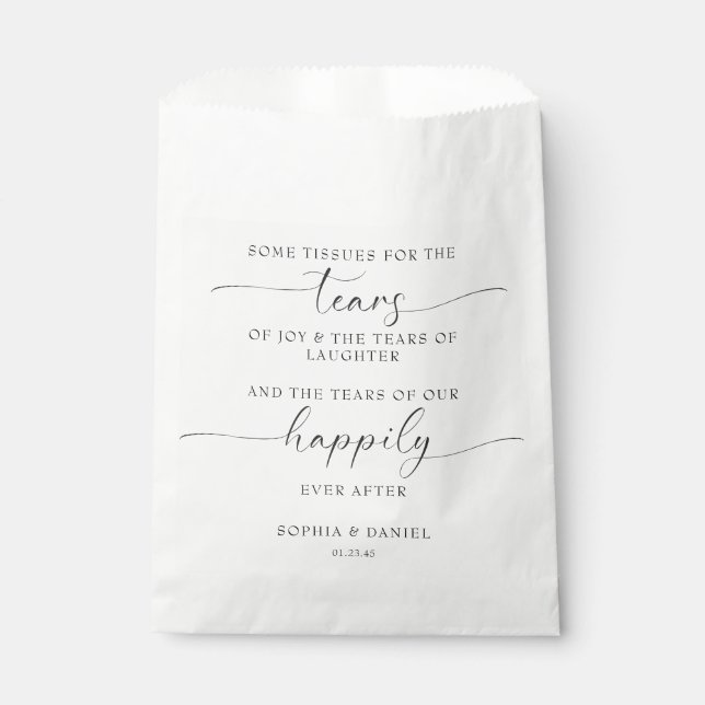 Beautiful Boho Personalisiert Wedding Tissue Pack Geschenktütchen (Vorderseite)