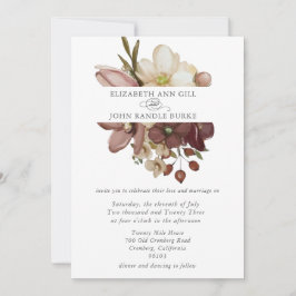 Beautiful boho rose & neutral wedding  einladung