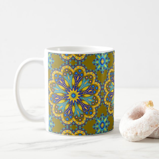 Beautiful Boho Talavera Tile Kaffeetasse (Mit Donut)