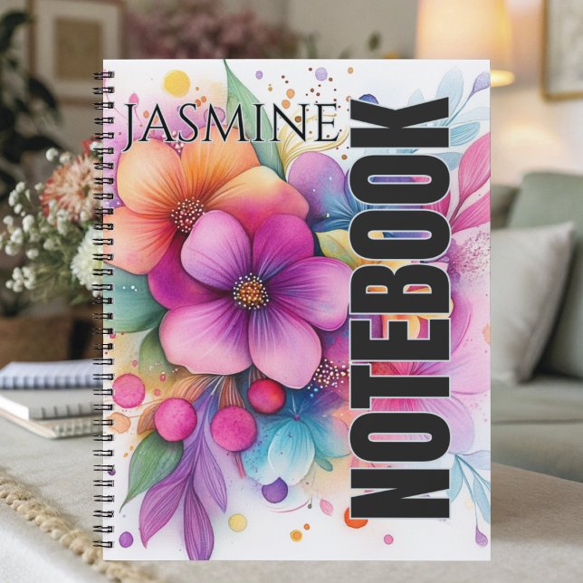 Beautiful Bold Bright Watercolor Floral Notizbuch (This notebook gets it: sometimes the most powerful thing you can do is take up space beautifully.)