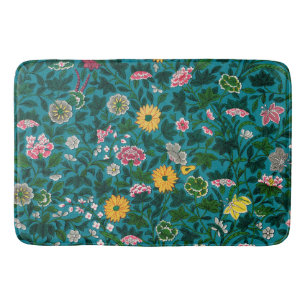 Beautiful Bold Floral Boho Blue Green Badematte