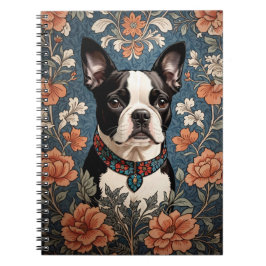 Beautiful Boston Terrier William Morris Inspiriert Notizblock