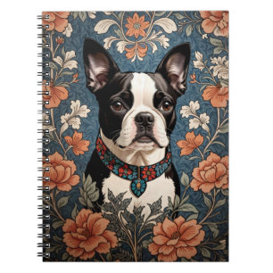 Beautiful Boston Terrier William Morris Inspiriert Notizblock
