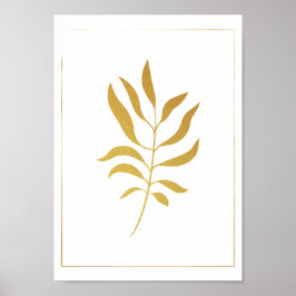 Beautiful botanical Golden tree leave Poster