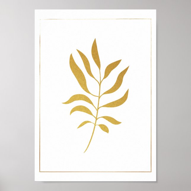 Beautiful botanical Golden tree leave Poster (Vorne)