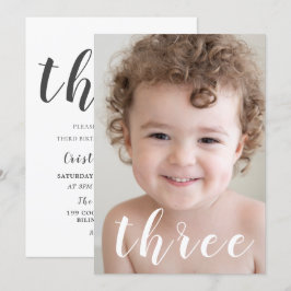 Beautiful Boys 3. Geburtstag Party Foto & Script Einladung