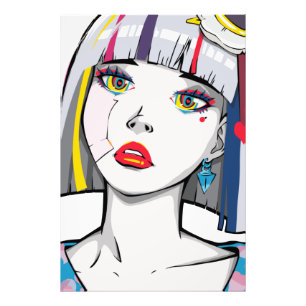 Beautiful Broken Anime Girl Fotodruck