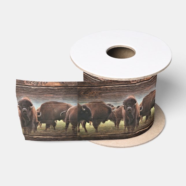 Beautiful Buffalo Herd Satinband (Spule)