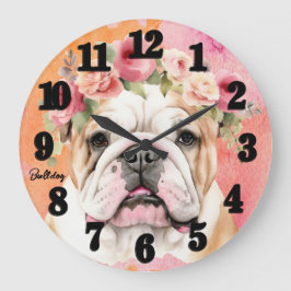 Beautiful Bulldog Große Wanduhr