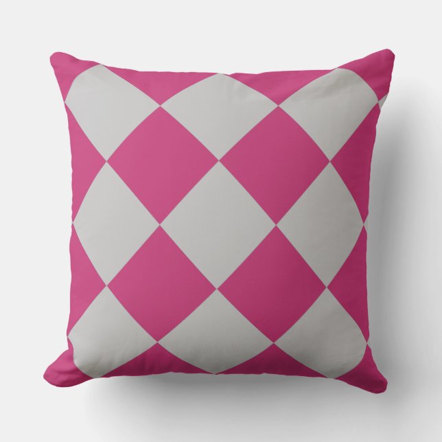 Beautiful Burgundy & Gray Diamond Muster Kissen (Vorderseite)