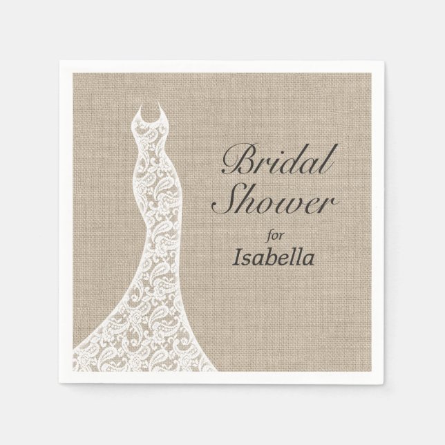 Beautiful Burlap Brautparty Napkin Serviette (Vorderseite)