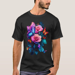 Beautiful Butterfly Rose Lila Butterfly Lovers W T-Shirt