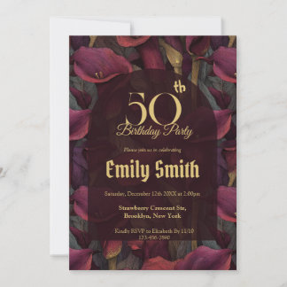 Beautiful CallLilies Aesthetic First Birthday Gift Einladung