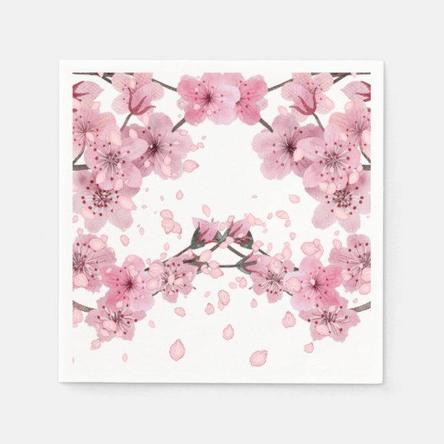 Beautiful Cherry Blossom Mixed Medium Print Serviette (Vorderseite)