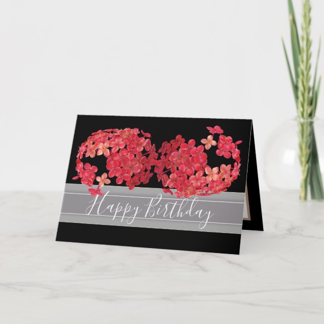 Beautiful Chic Floral Bouquet Rote Blume Geburtsta Karte (Vorderseite)
