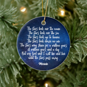 Beautiful Christian Prayer Stars Poem Personalized Keramik Ornament