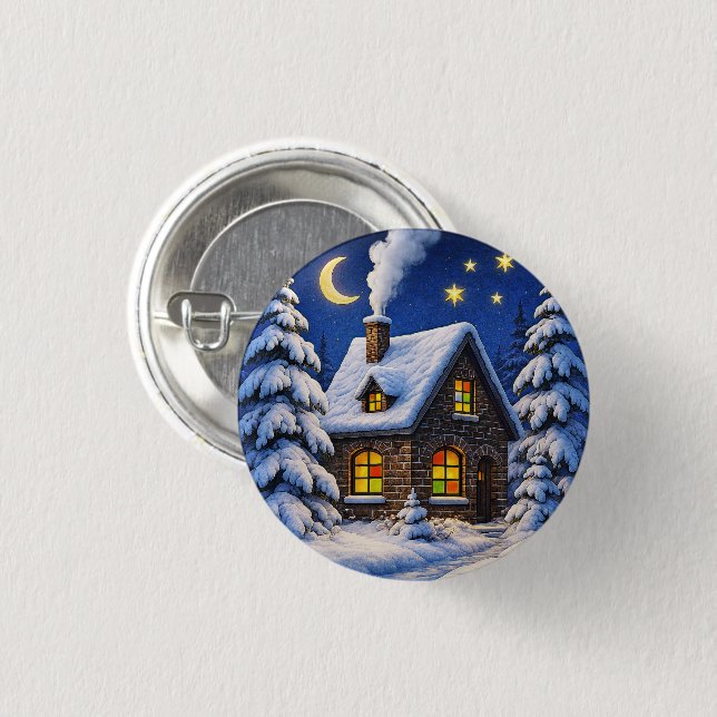Beautiful Christmas themed Button (Vorne & Hinten)
