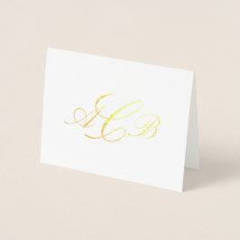 Beautiful Classic Monogram Initials Notecard Folienkarte