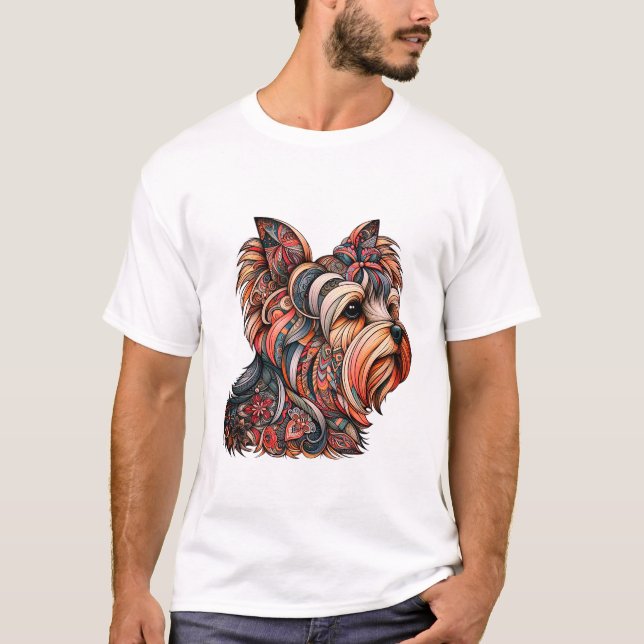 Beautiful Colorful Yorkshire Terrier T-Shirt (Vorderseite)