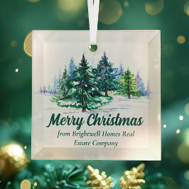 Beautiful Company Merry Christmas Trees Custom Ornament Aus Glas