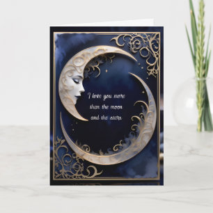 Beautiful Crescent Moon Geburtstag Karte
