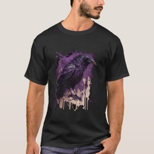 Beautiful Crow Raven Bird Lila Stain Men W T-Shirt