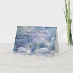 Beautiful Custom Congratulations on Wedding Swans Karte