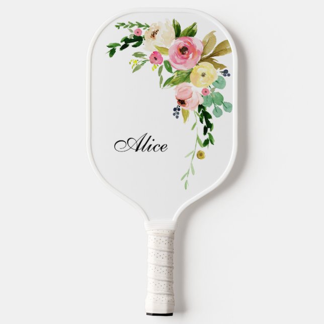 Beautiful Custom Floral Pickleball Paddle (Rückseite)