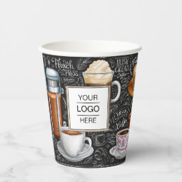 Beautiful Custom Logo Marke Coffee Shop Papier Bec Pappbecher